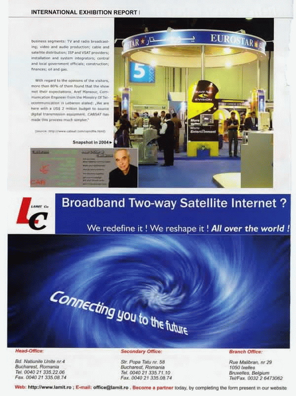 Internet by satellite article in Tele Satellite International 02-03/2005